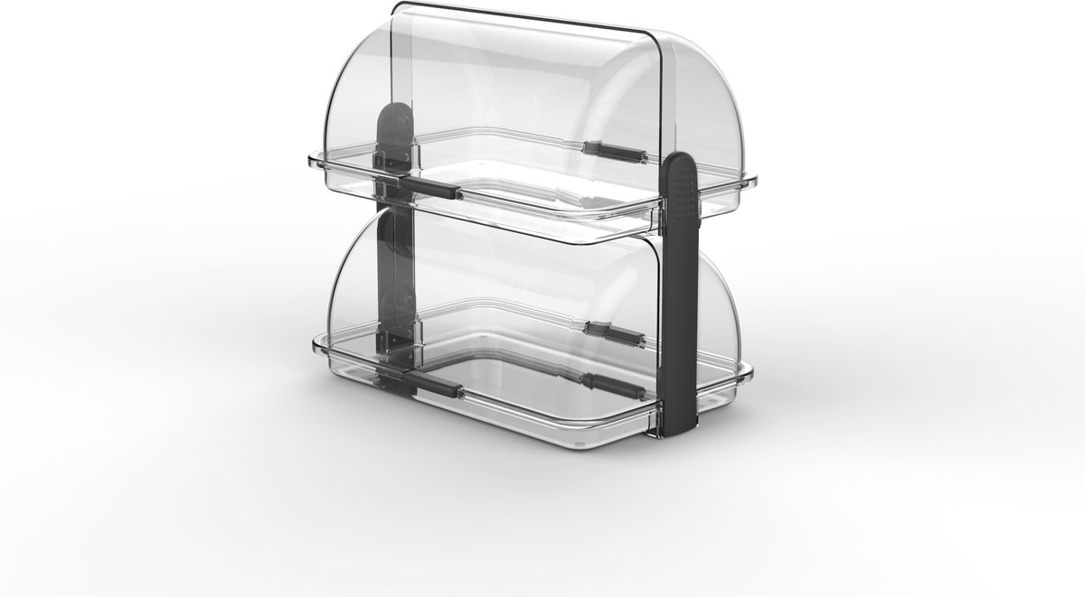 Biesse L170-00 Kunststof Buffetvitrine - Broodbox - Dubbel - 38x26x36cm - transparante bodem