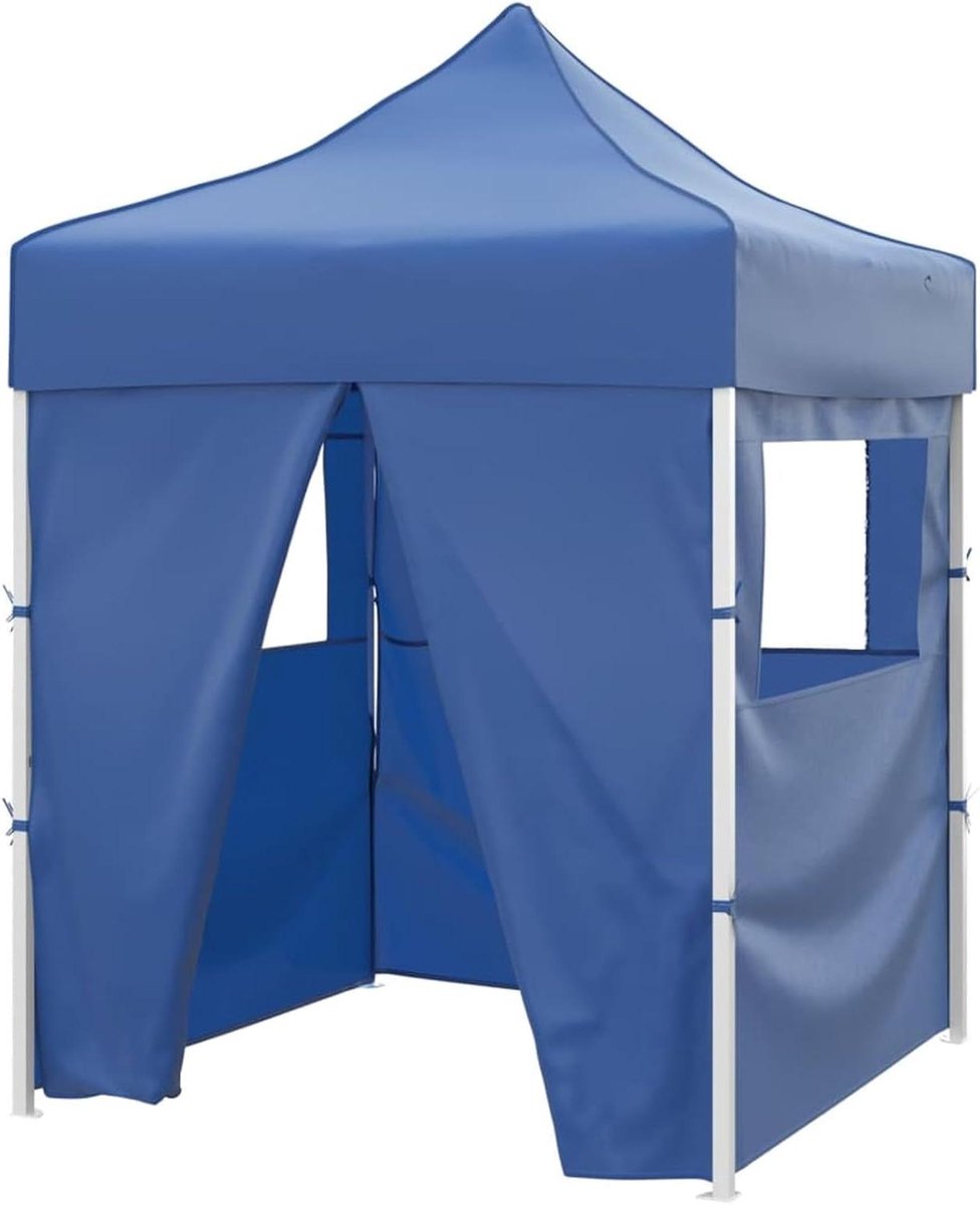 Opvouwbare Partytent - Feesttent Paviljoen - Outdoor Evenementen - Met 4 Zijwanden - 2 x 2 m - Blauw