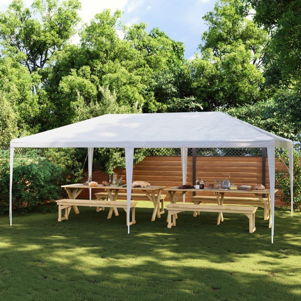 Partytent - Feest tent - Buitenfeesten organiseren - UV- en waterbestendig - 4 x 6 m - Wit