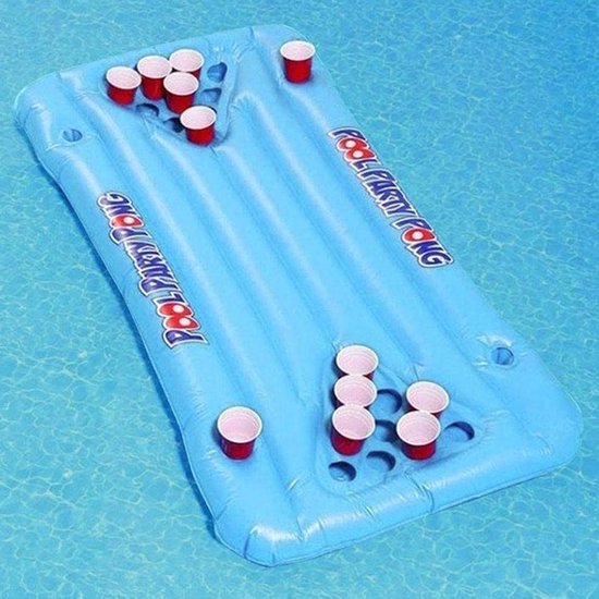 Opblaasbare Tafel - Drijvend Speelveld - Poolparty Spelletjes - Met Bekerhouders - 150 cm Lengte - Meerdere Kleuren — afbeelding 4