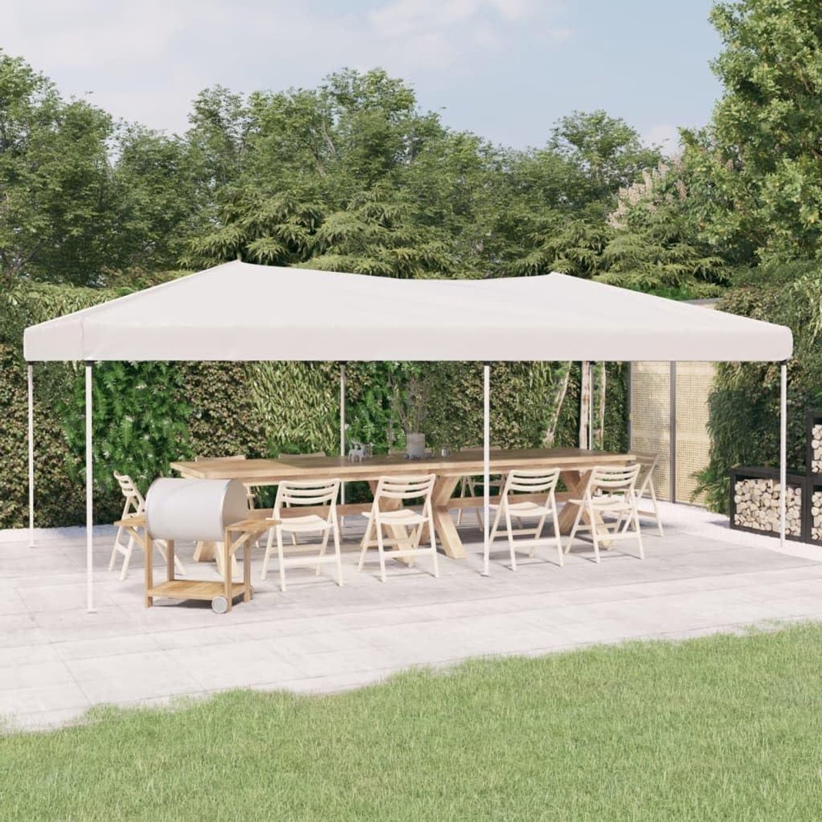 Opvouwbare Partytent - Tuinpaviljoen Waterdicht - Feestelijke Bijeenkomsten - UV- en Waterafstotend - 3 x 6 Meter - Wit