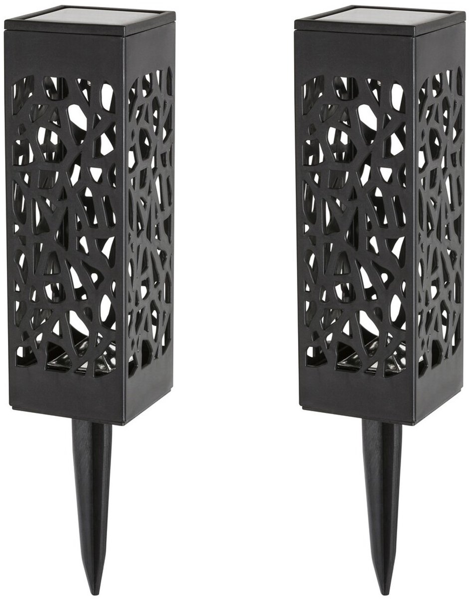 Rabalux Mora - tuinlamp - decoratieve LED-zonnelamp, 2 lm, P23, kleur zwart, LED 0,16 W, 8949 - 2 stuks