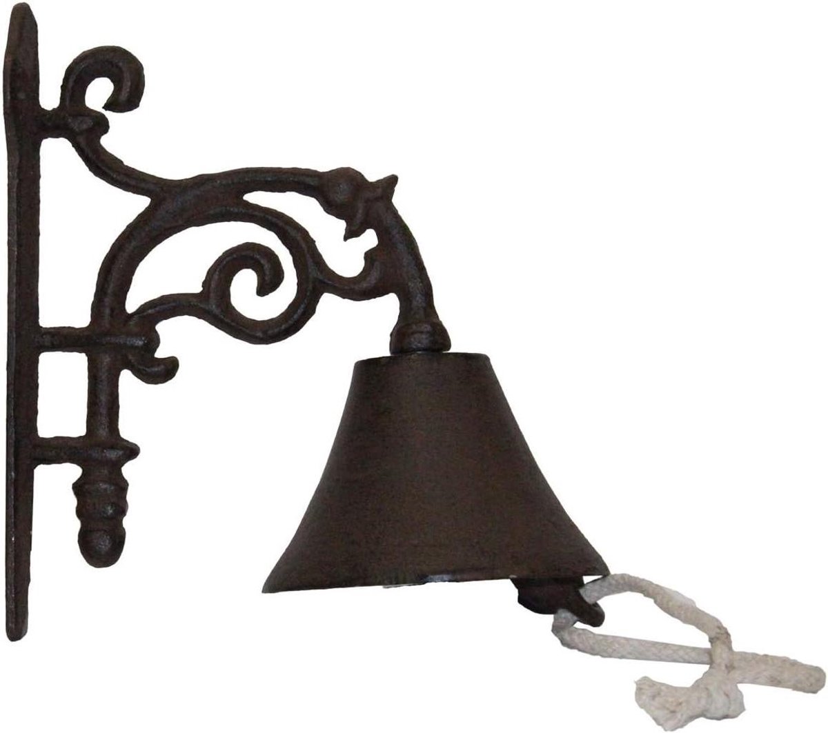 Deurbel Gietijzer - Rustieke Bel - Gast Ontvangen - Weerbestendig Gecoat - H18 x D18 cm - Bruin Patina