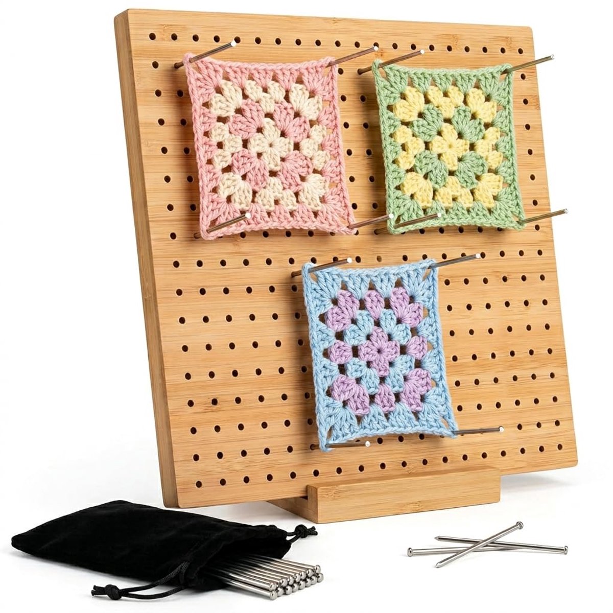 Blokkeerplank haak 19,5 x 19,5 cm - houten blokkeerplaat - geschikt voor Granny Square - ideaal voor haken - SnelShoppen