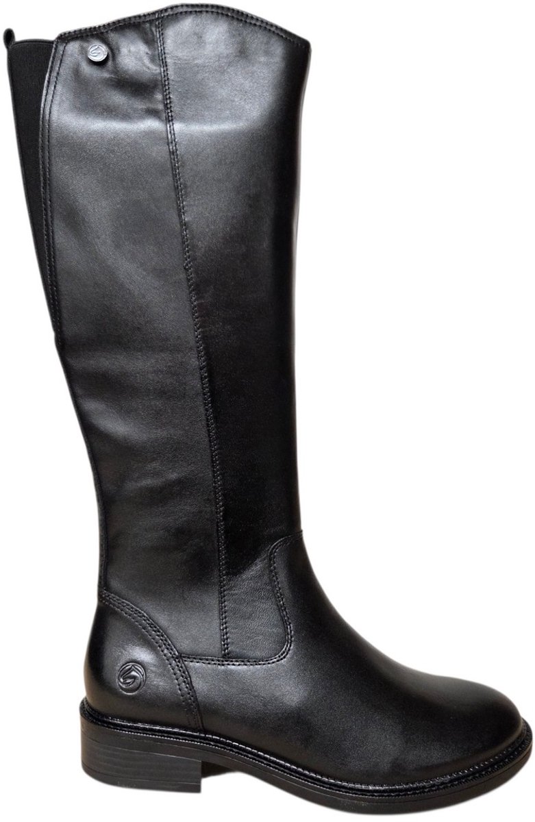 Remonte D2W79-00 Lange Laarzen Zwart Leer Dames - Zwart - 39