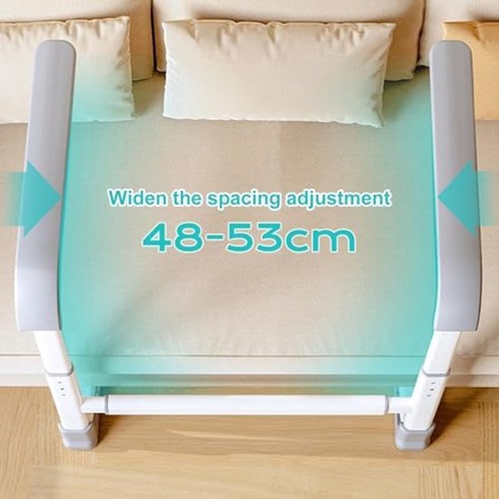 Verstelbare Stahulp - Stoellift Hulpmiddel - Veilig Opstaan - Verstelbare Breedte en Hoogte - 50-56 cm Breed - Wit — afbeelding 5