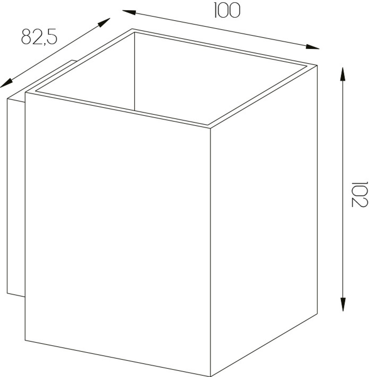 Mido vierkant wandlamp in zwart/goud, G9-fitting (excl. lichtbron), max 40W, IP20, 82,5 x 102 mm