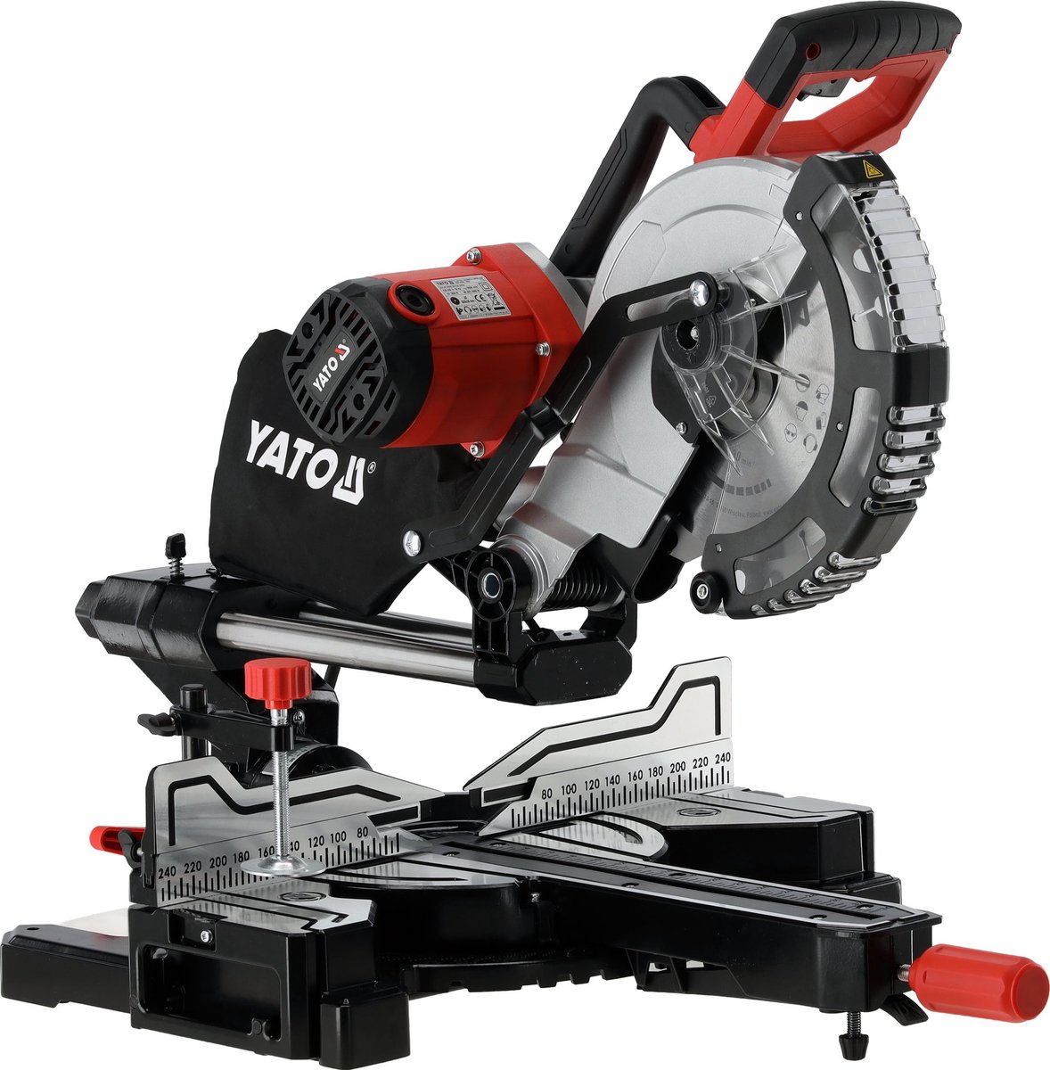 YATO Radiaal Afkortzaag YT-821732 – 2000W – Ø 255 mm Zaagblad – Met Laser, Trekfunctie & Dubbel verstek (-45° tot +45°)