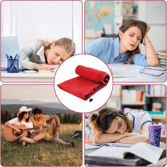 Fleece Slaapzak - Reisdeken Liner - Kamperen en Reizen - Koppelbaar met Dubbele - 180 x 82 cm - Rood — afbeelding 4