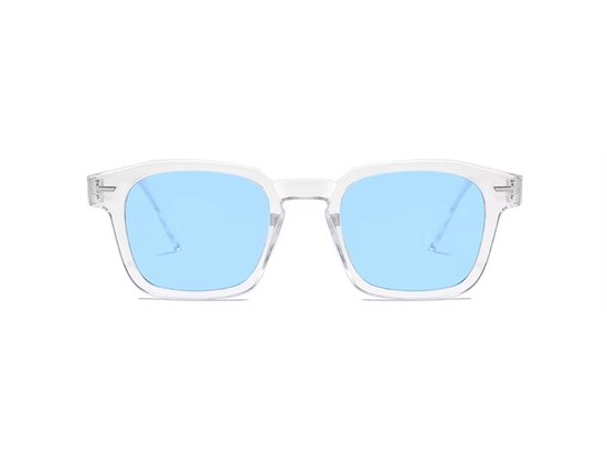 Retro Zonnebril 2026 - Transparant Frame - Blauwe Glazen — afbeelding 2