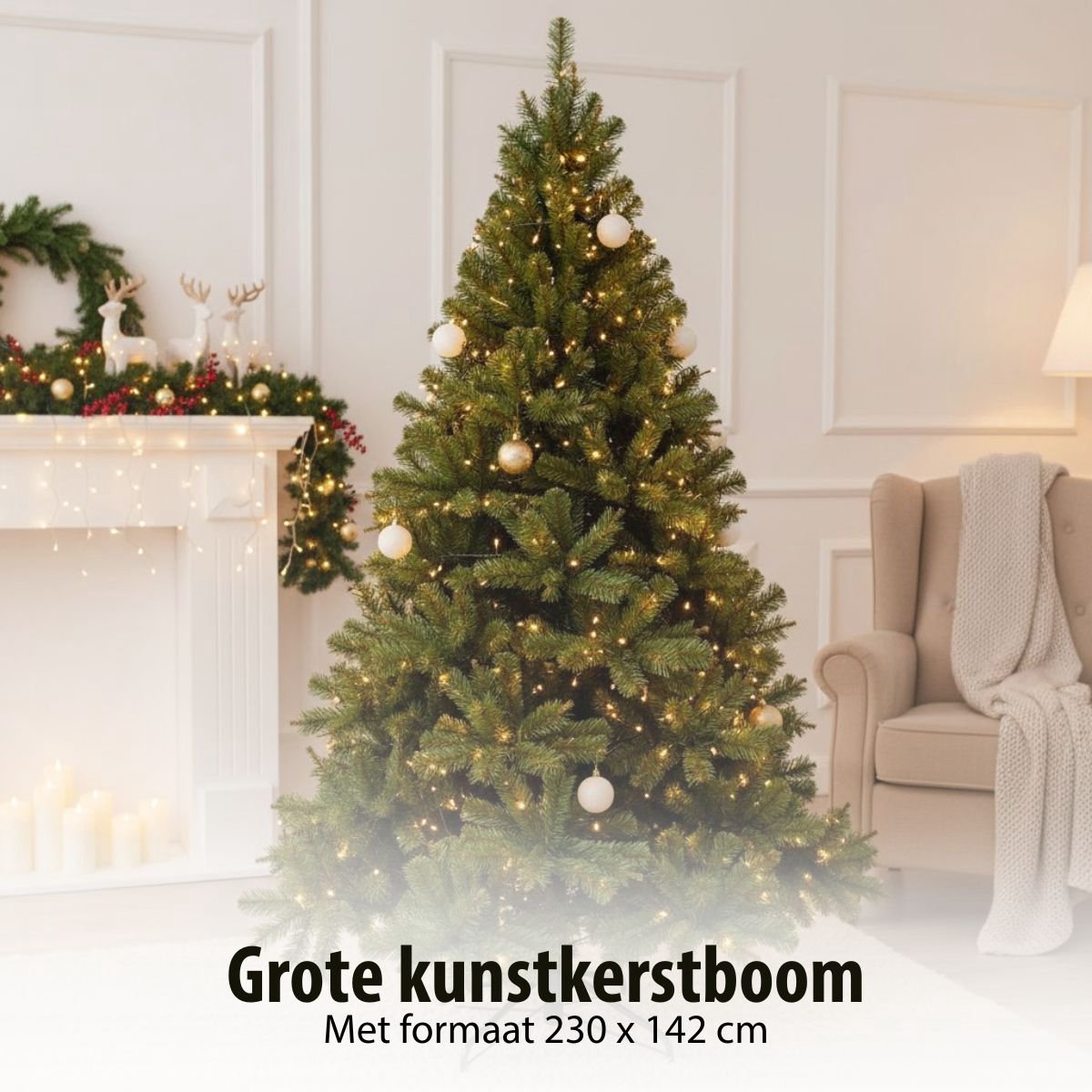 Triumph Tree Forrester Kerstboom met Zachte Naalden en Realistische Vorm - Kerstversiering voor Binnen - Kunstboom met Natuurgetrouw Ontwerp - H230 x Ø142 cm - Groen Klassiek – foto 6