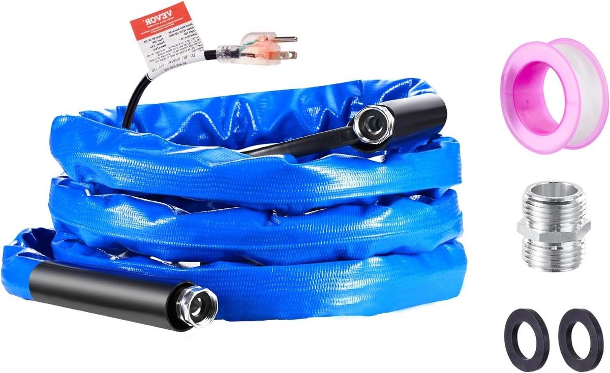 Verwarmde Waterslang - Antivries Slang - Winter Kamperen - Zelfregulerend Verwarming - 45 Meter - Blauw