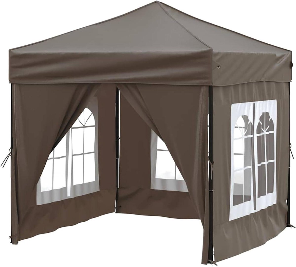 Partytent Opvouwbaar - Feesttent Tuin - Buitenfeesten Organiseren - Waterdicht UV-bestendig - 2 x 2 Meter - Taupe