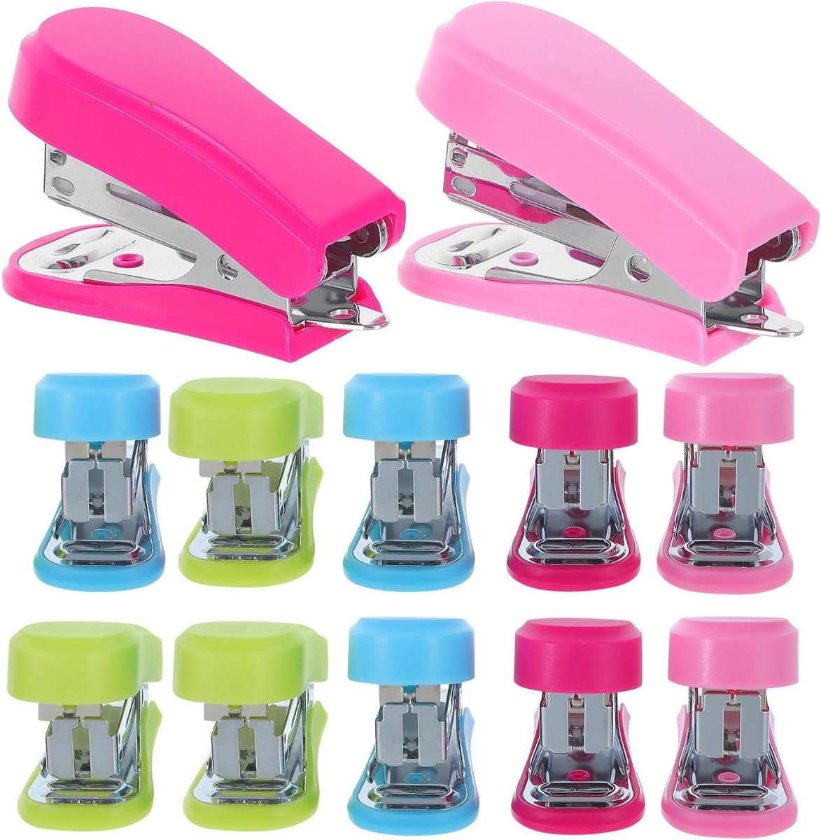 Mini Nietmachine Set - Kantoor Nietmachine - Documenten Ordenen - Metalen Constructie - 12 delig - Diverse kleuren