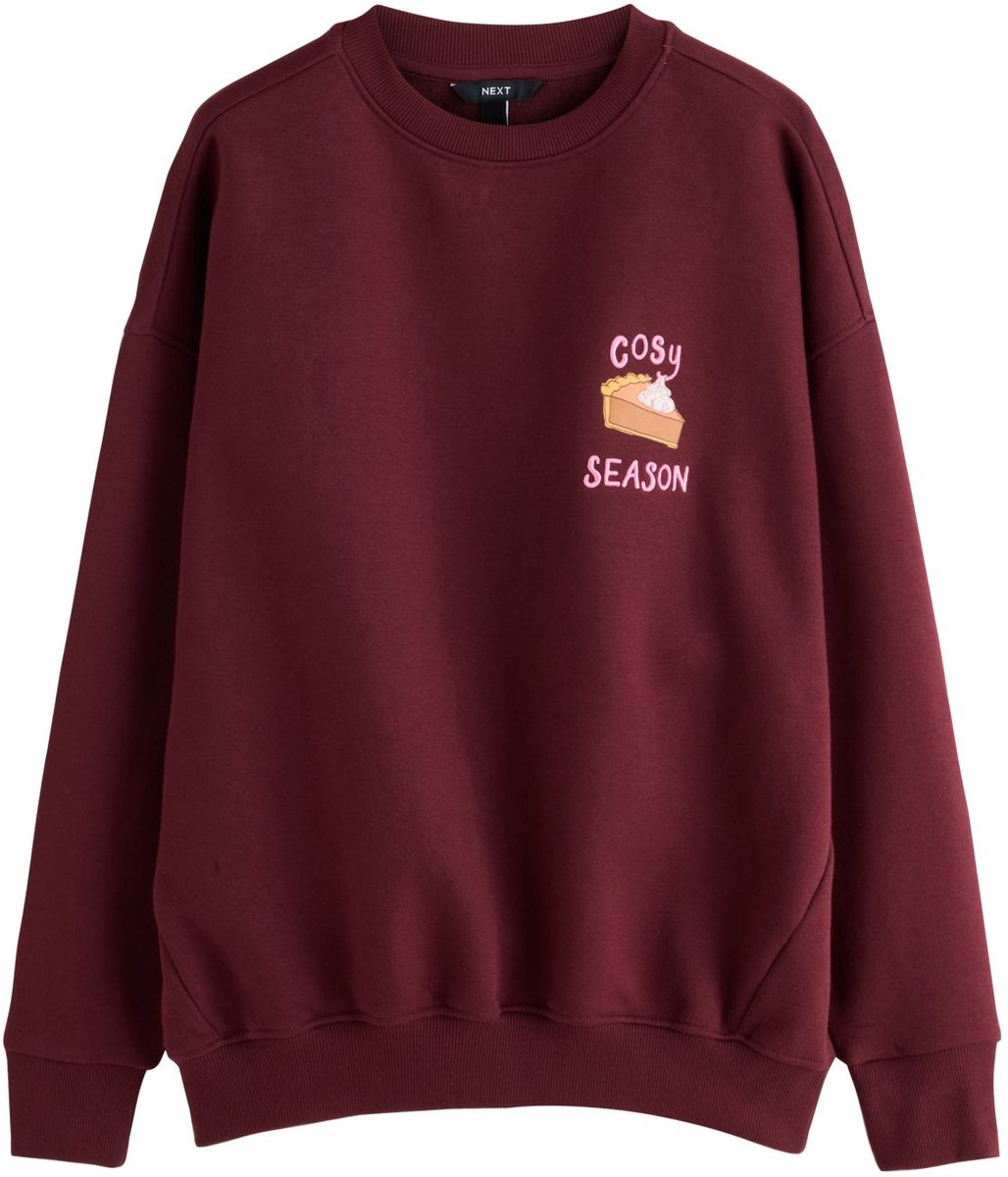 Next - Dames - Sweatshirt met herfstprint - Rood