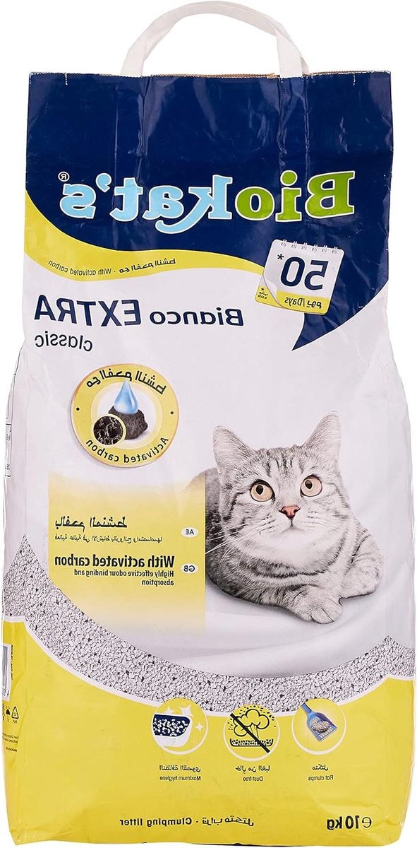 Kattenbakvulling - Kattenbak korrels - Geurcontrole - Actieve kool - 10 kg - Wit