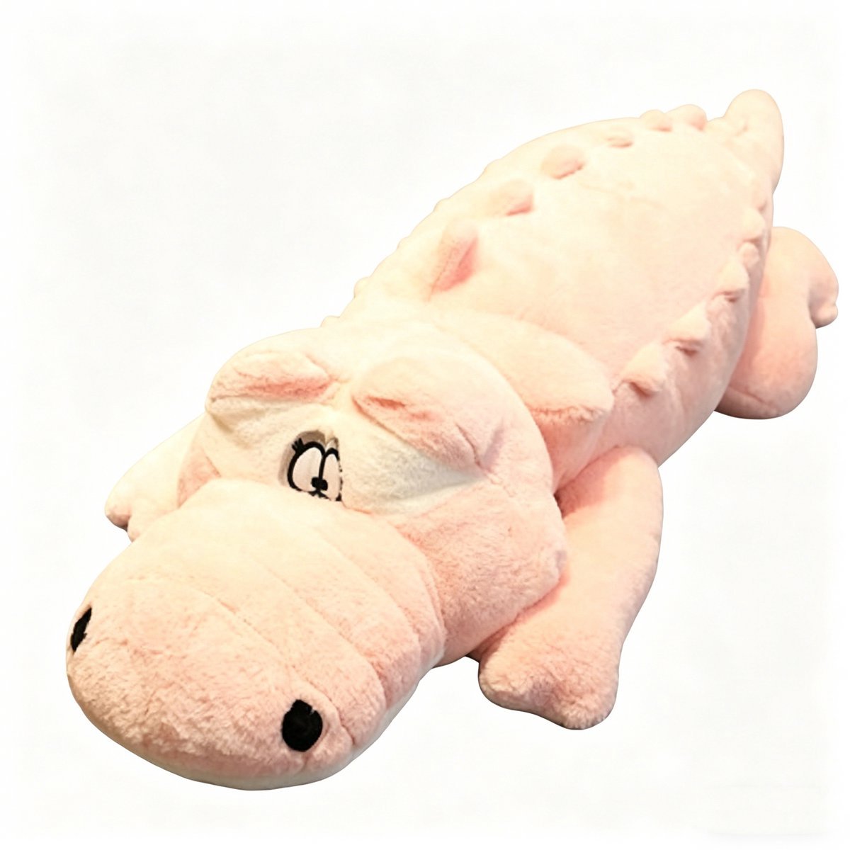 Casalora Pluche Knuffel – 100 cm – Grote Pluche Krokodil Knuffel – Zacht Lichaamskussen – Grappig Decoratief Bedkussen – Schattig Krokodilkussen – Roze