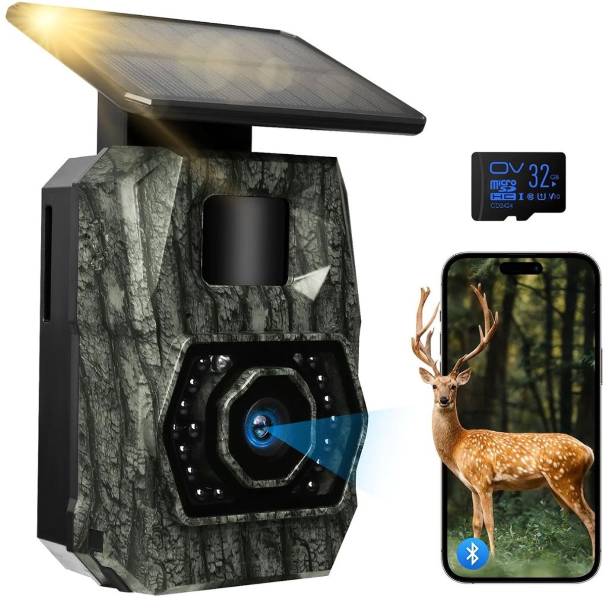 JCP® Wild Camera - Wildcamera met Nachtzicht - Wildcamera voor Buiten - Zwart - 7cm x 5cm x 14cm