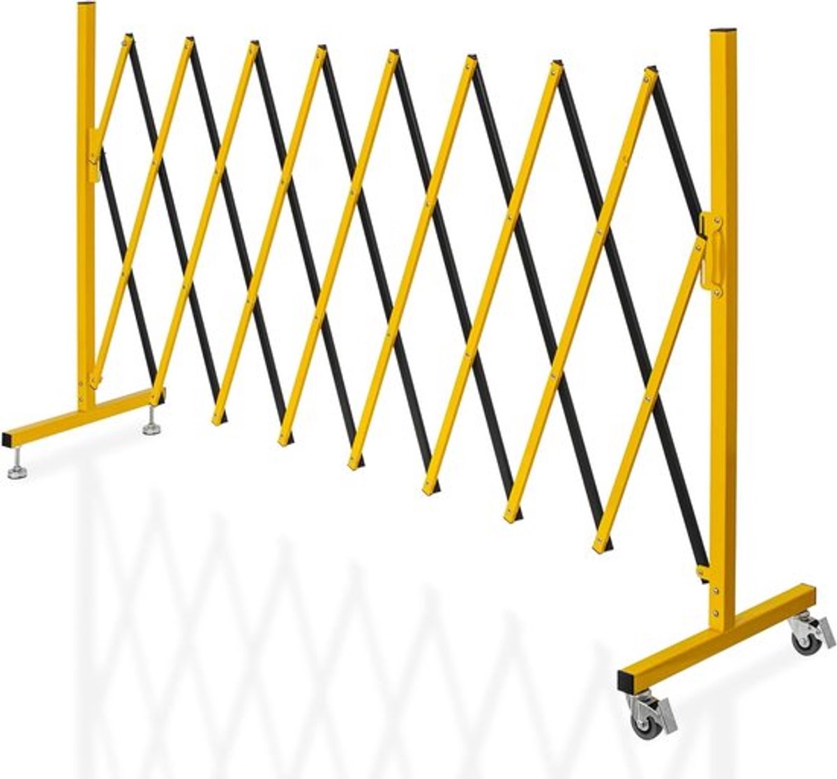 Telescopische poort met een maximale breedte van 270 cm en hoogte van 120 cm, ideaal voor bouwplaatsen, scholen en garages, lichtgewicht en compact ontwerp voor optimale toegang