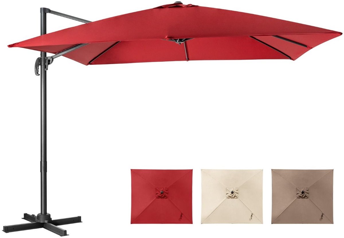 Parasol – Waterdicht & UV-beschermend – Kantelbaar & Verstelbaar – Luxe Zweefparasol voor Tuin - Balkon of Terras – Weerbestendig