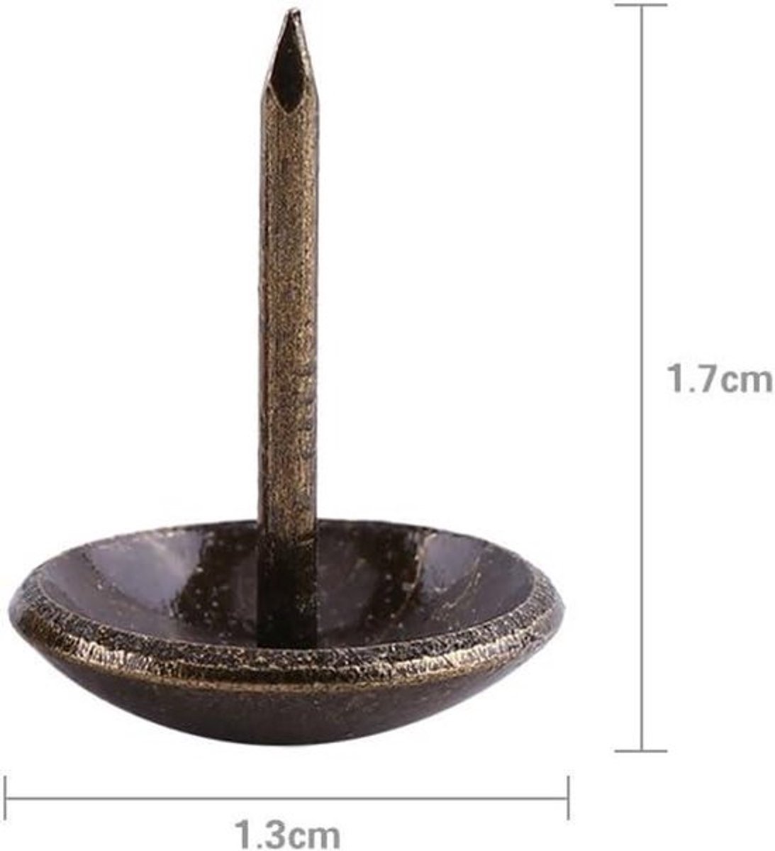 Vintage bekleding nagels - 100 stuks decoratieve bronzen metalen nagels voor meubels, bank, deur - Grote kop tapijt nagels - Tack stud (13 * 17 mm)