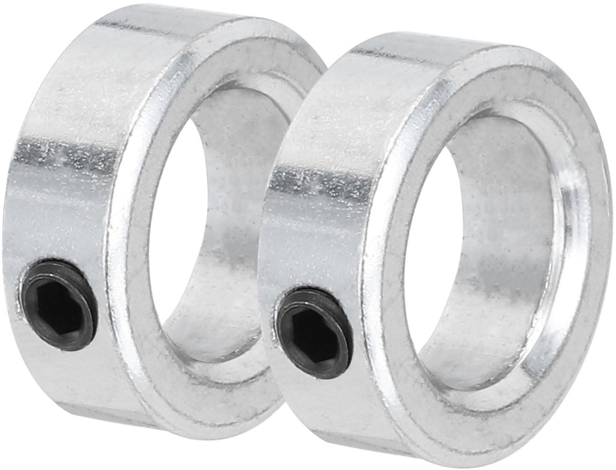 Golfring 0,6 inch boring verzinkt koolstofstaal klemring met schroefdraad zilver 2 stuks