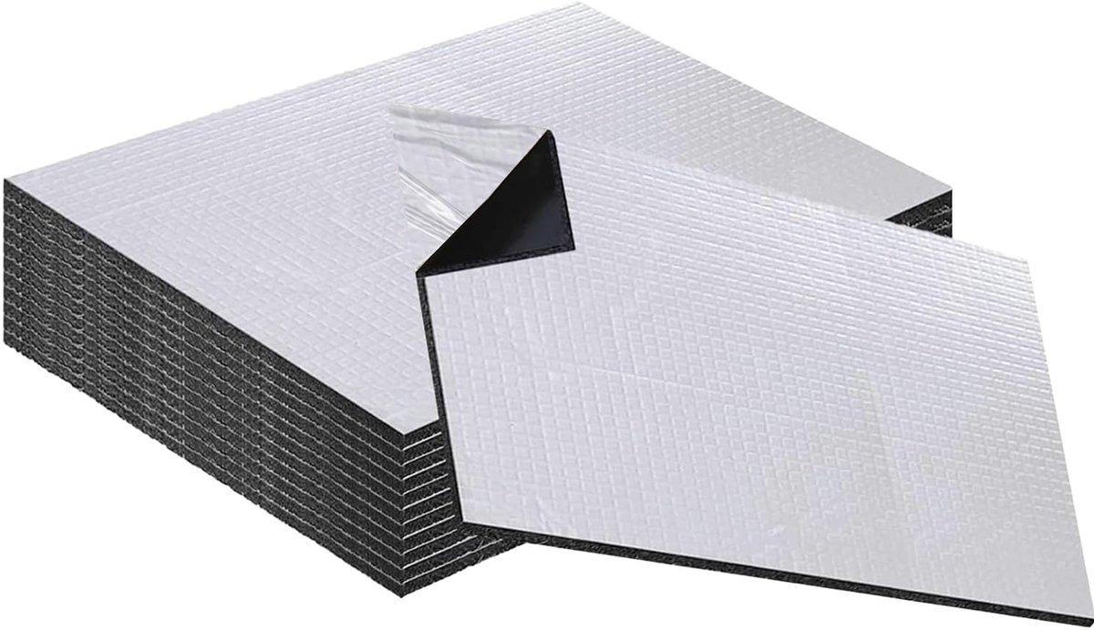 Isolatiemat, zelfklevende autoisolatiemat, premium isolatiemat, zelfklevend voor geluidsisolatie, isolatie, waterdicht, vuurvast (400 x 250 x 5 mm)