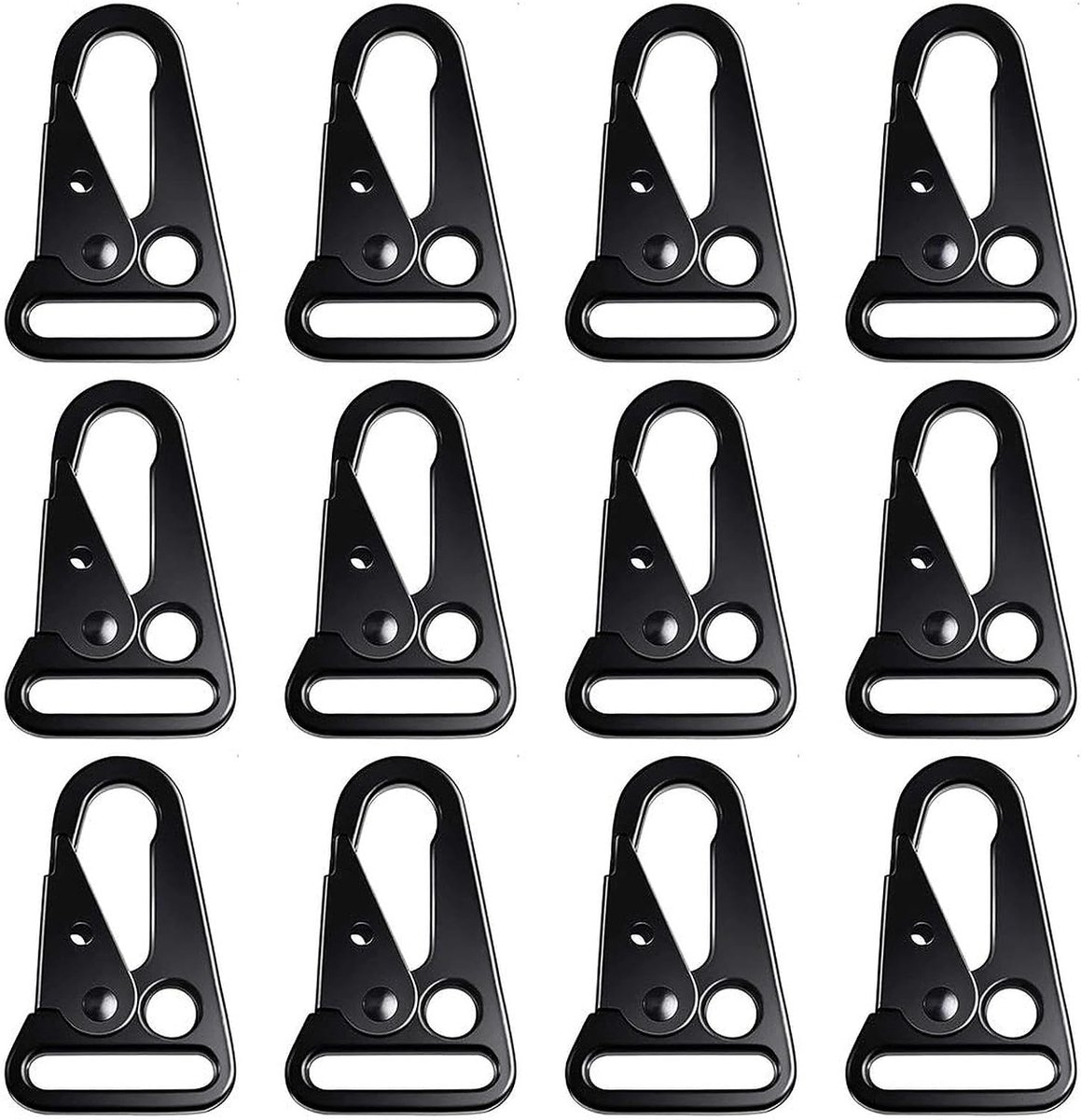 12Pcs Tactische Gear Clip Nylon Riem Webbing Karabijnhaak Sleutelhanger Haak | Houder Opknoping Gesp met Metalen Sleutelhanger voor Camping Wandelen Reizen Outdoor Activiteit