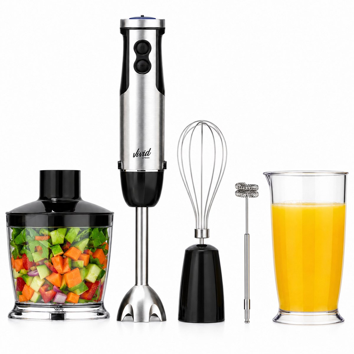 Vivid Green Staafmixer 6-in-1 RVS