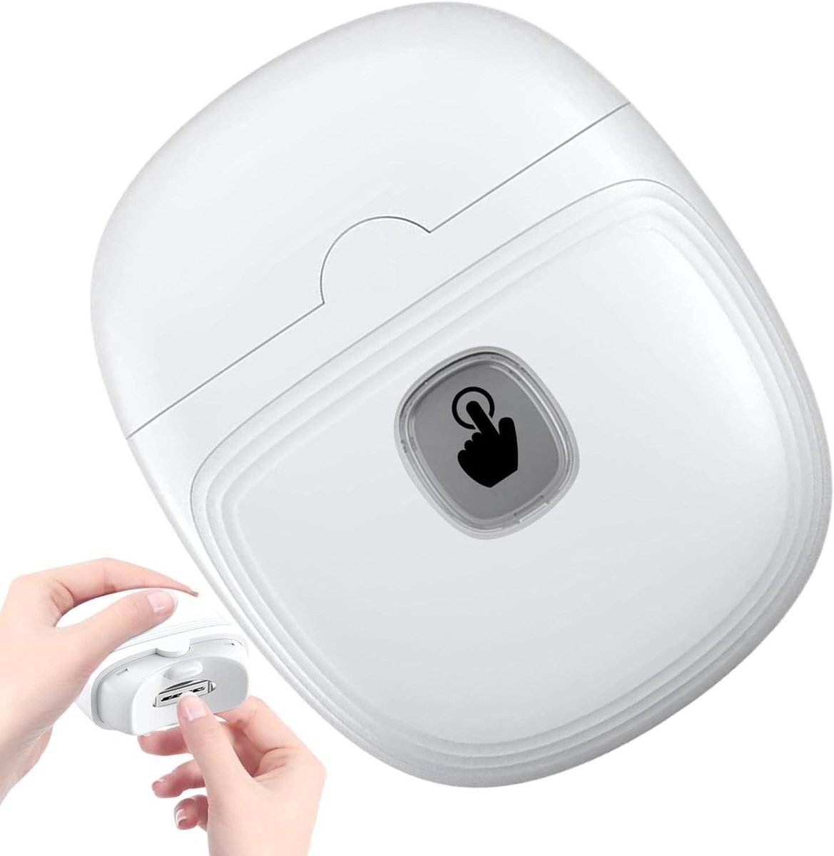 Elektrische nagelknipper - Oplaadbaar apparaat - Nauwkeurig knippen - Automatische afvalopvang - 10 x 8 x 5 cm - Wit