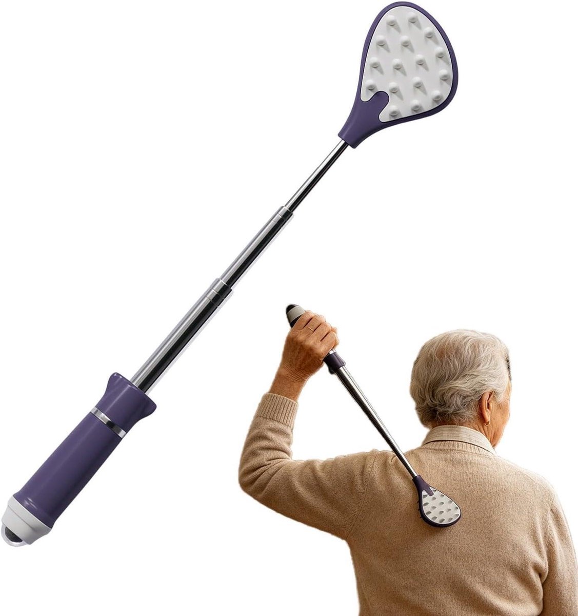 Telescopische Rugkrabber - Uitschuifbare Krabber - Jeuk Verlichten - Magnetische Massagekoppen - 21 cm - null