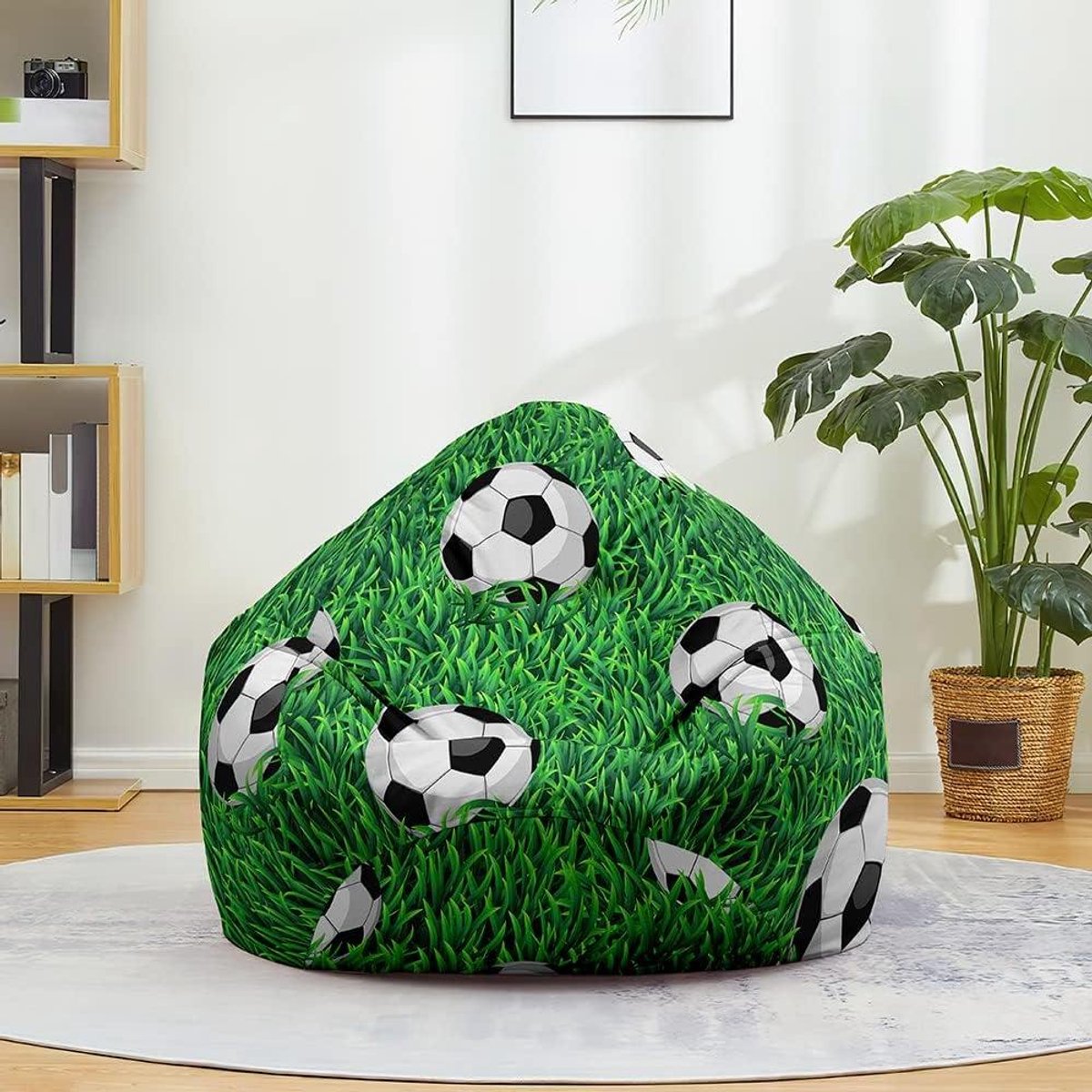Zitzakhoes - Luie stoelhoes - Ontspannen Zitten - Met Handvat - 80x90cm - Voetbal Print
