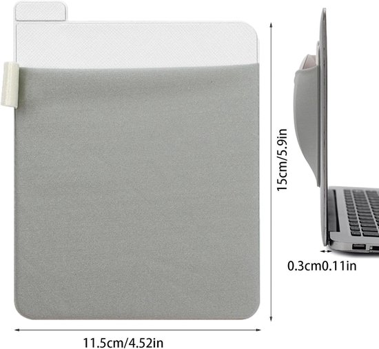 Harde schijf houder - Laptop tas - Extra opslag - Kleverige montage - 15 x 11.5 cm - Zwart — afbeelding 5