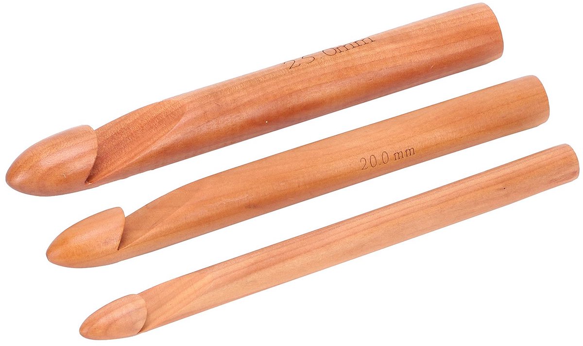 Bamboe Haaknaald Handgemaakte Breinaalden Garen Ambachtelijke 20 Cm/7.9in Grote Haaknaalden (Carbonized Color)