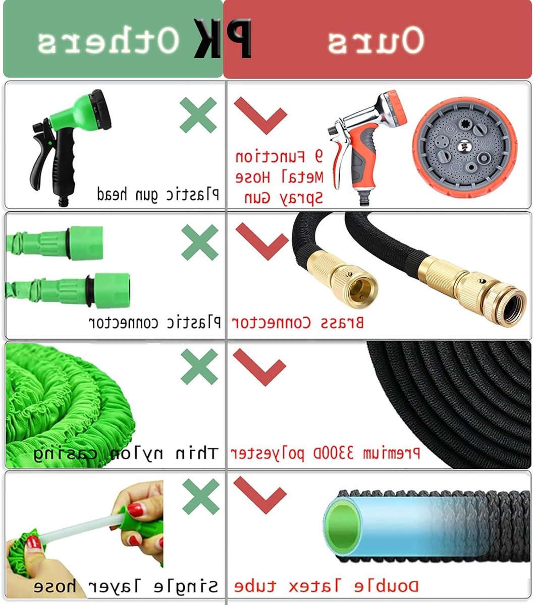 Tuinslang Uitbreidbaar - Flexibele Waterslang - Tuin Besproeien - Dubbele Latex Kern - 30 Meter - Zwart