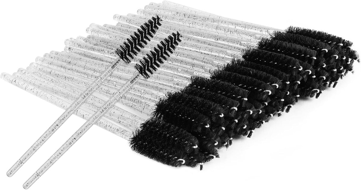 50 stuks wegwerp-wimperborstels, wimperverlengingsborstels, accessoires voor wimperverlenging, schoonheidssalon & thuisgebruik eyelash brush, cosmetische kwast voor valse wimperverlenging (zwart