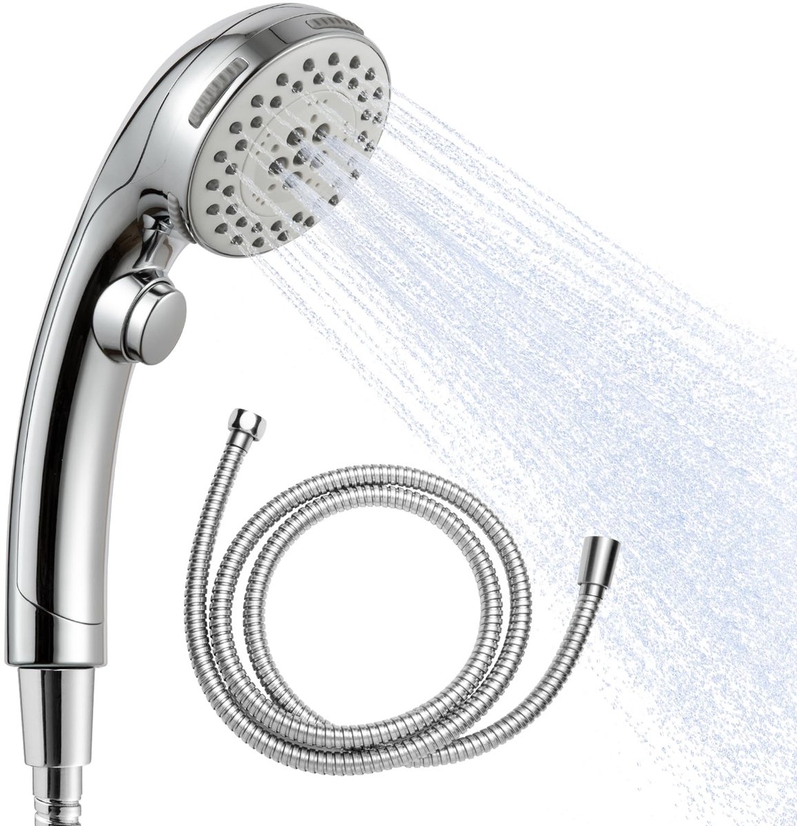 Douche houder met 1,6m slang set - chroom - verstelbaar ontwerp - eenvoudig te installeren - m-winkel