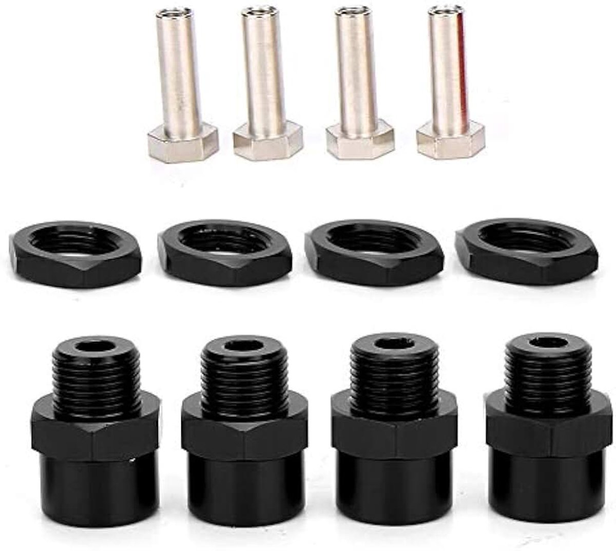 Zeskant-adapter, 12mm naar 17mm zeskant voor auto RC D4 HSP 1/10, perfecte passende adapter voor modelauto's en DIY-projecten