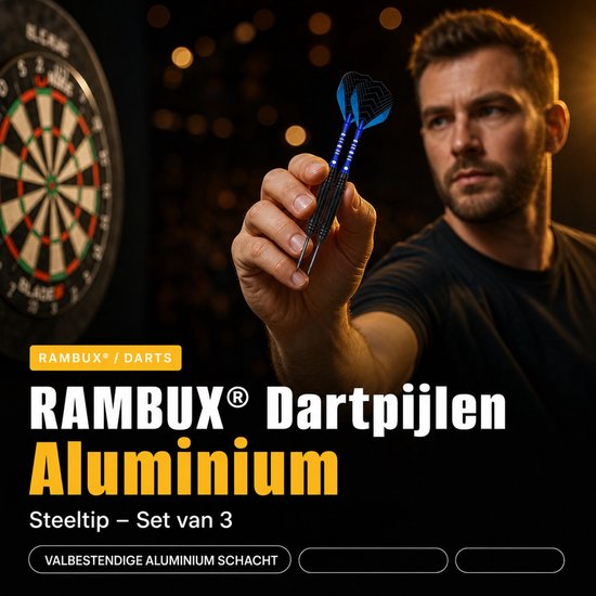 RAMBUX® Dartpijlen Set - Hardtip Dartpijlen - 23 Gram - 3 Stuks - Met Opbergdoos - Paars - Metalen Barrel - Sisal Dartbord van rambux — afbeelding 2