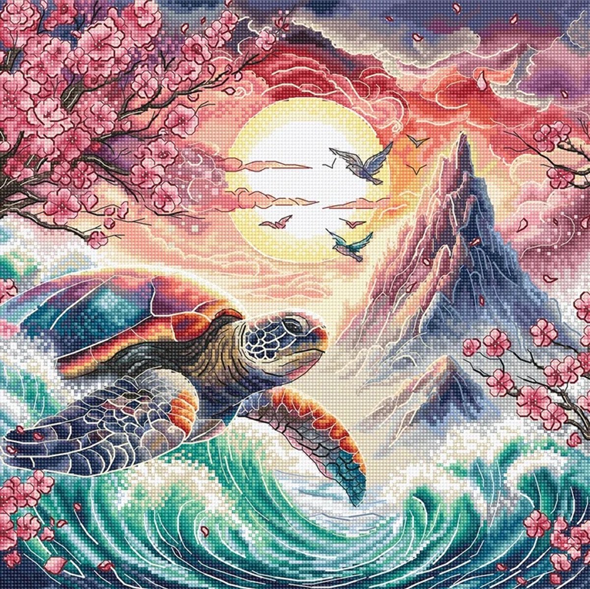 Borduurpakket AVA Stitch - The Turtle of the Rising Sun - De Schildpad van de Rijzende Zon - 056