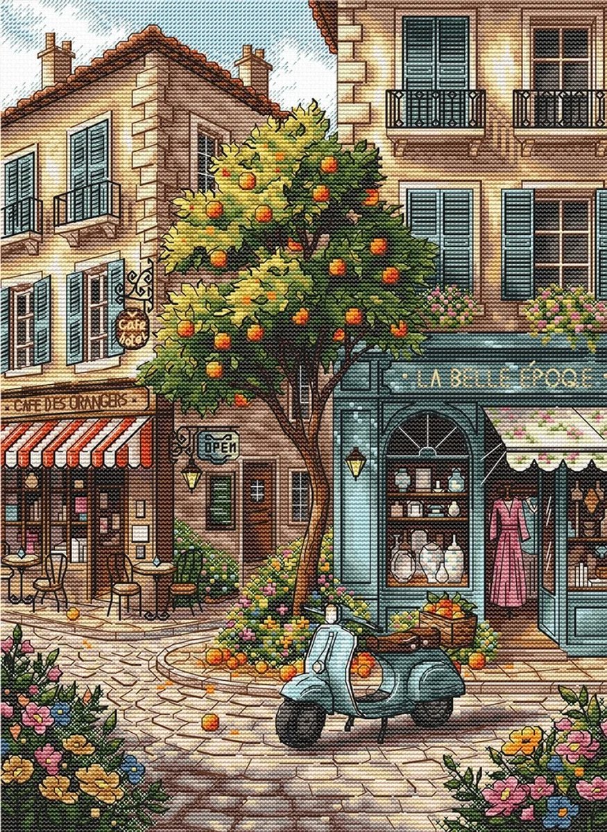 Signature Collection - 062 - Borduurpakket AVA Stitch - Orange Tree Street - Sinasappelstraat