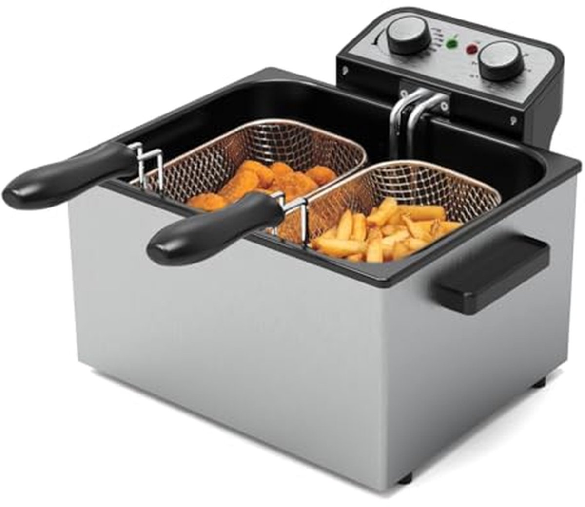 Elektrische Friteuse - Olie Frituurpan - Grote Porties Frituren - Instelbare Temperatuur - 5 Liter Capaciteit - Roestvrij Staal