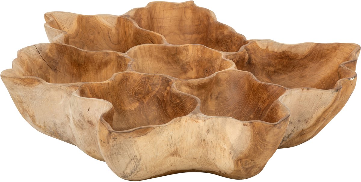 J-Line Onregelmatig decoratief dienblad Ella - teakhout - naturel