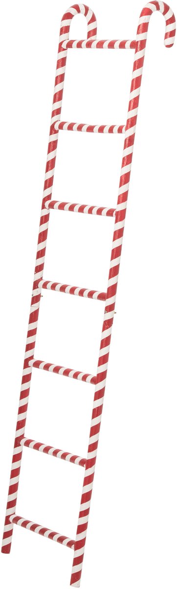 J-Line ladderrek - metaal - rood/wit
