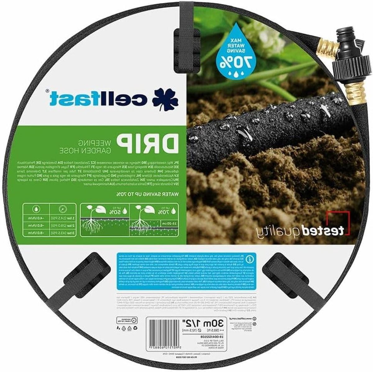 Tuinslang - Waterleiding - Planten water geven - Druppelirrigatie - 30 meter - Zwart