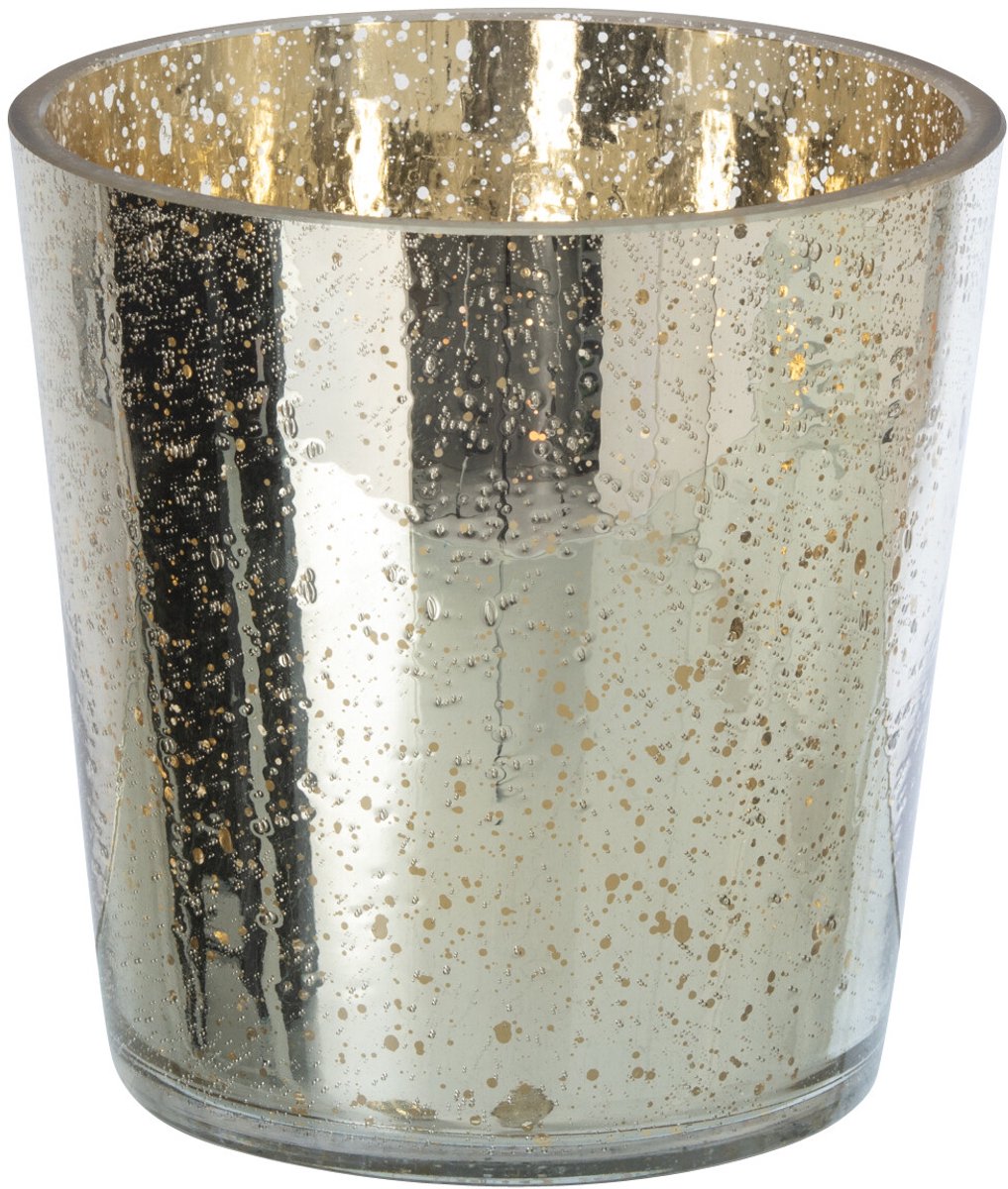 J-Line Kandelaar - glas - zilver/goud - small