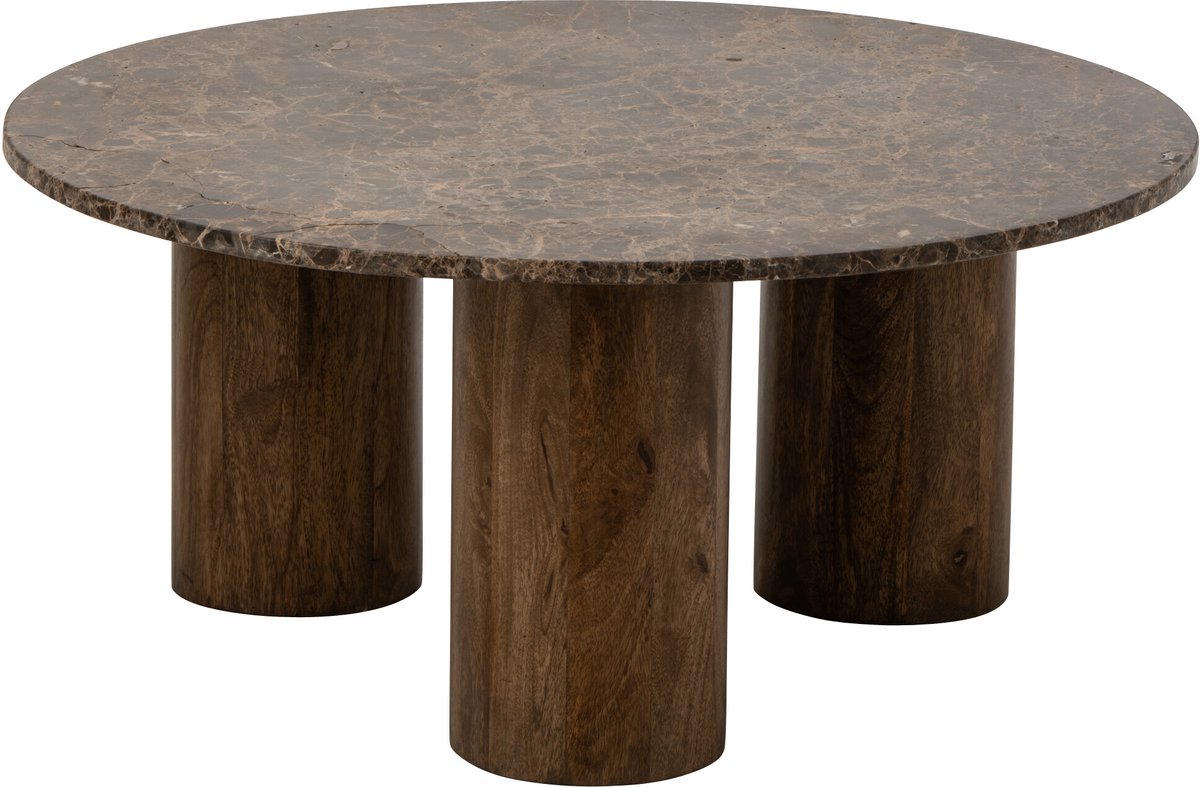 J-Line Ronde salontafel - marmer - bruin