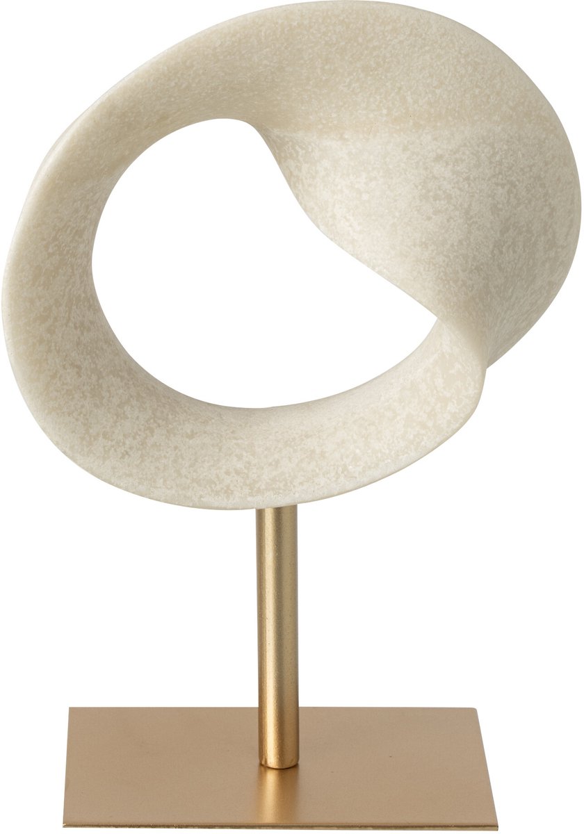J-Line Abstracte decoratie - hars - wit/goud - small