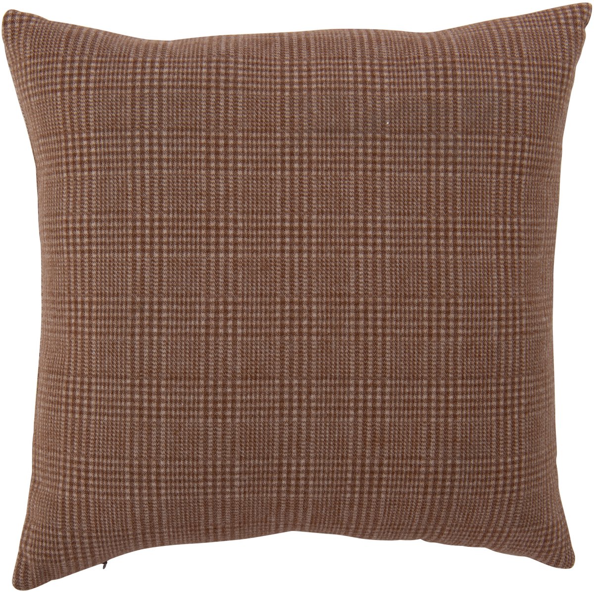 J-Line Kussen met ruitmotief - polyester - bruin