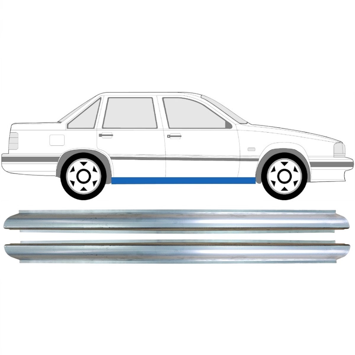 Reparatie dorpel voor Volvo 850 1991-1997 / Links = Rechts (symmetrisch) / Set